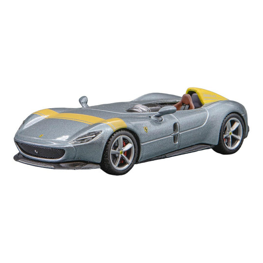 Ferrariフェラーリ Monza SP1 シルバーメタリック イエロー ダイキャストモデル ミニカー /Bburago 1/43