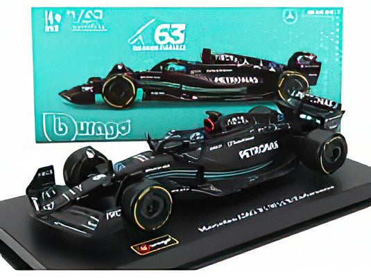 MERCEDES GP F1 W14 TEAM MERCEDES AMG PETRONAS FORMULA ONE N 63 SEASON 2023 GEORGE RUSSELL CON PILOTA E VETRINAフィギュア付き MATT BLACK/Bburago 1/43ミニカー シグネチャーシリーズ