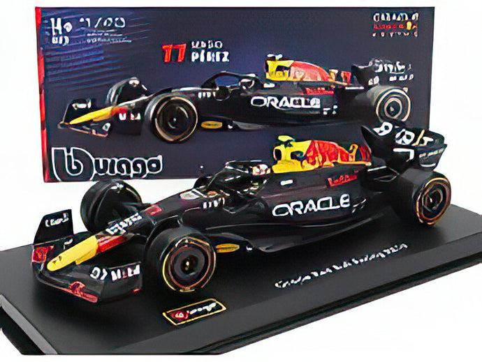 RED BULL F1 RB19 TEAM ORACLE RED BULL RACING N 11 SEASON 2023 SERGIO PEREZ CON PILOTA E VETRINAフィギュア付き MATT BLUE/Bburago 1/43ミニカー シグネチャーシリーズ