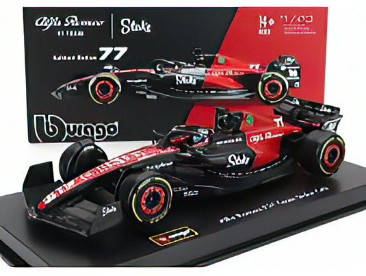 ALFA ROMEO F1 C43 TEAM STAKE N 77 SEASON 2023 VALTTERI BOTTAS CON PILOTA E VETRINAフィギュア付き EXCLUSIVE CARMODEL BLACK RED/Bburago 1/43ミニカー シグネチャーシリーズ
