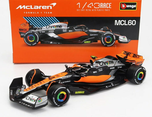 McLAREN F1 MCL60 チーム マクラーレン N 4 イギリスGP 2位 2023 L.ノリス オレンジ ブラック ブルー/ Bburago 1/43 模型