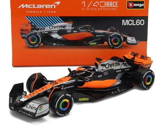 McLAREN F1 MCL60 チーム マクラーレン N 81 イギリスGP 4位 2023 O.ピアストリ オレンジ ブラック ブルー/ Bburago 1/43 模型