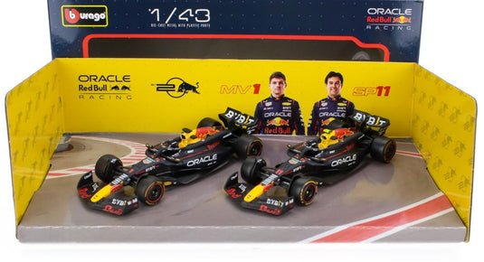 RED BULL セット F1 RB20 2024 マックスフェルスタッペン N1 セルジオペレス N11 ブルーイエローレッド/ Bburago 1/43 ミニカー