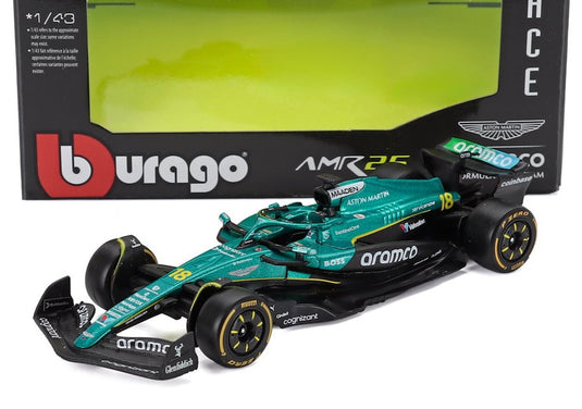 ASTON MARTIN F1 AMR25 TEAM ARAMCO COGNIZANT N 18 2025年シーズン ランス・ストロール グリーン ブラック / Bburago 1/43 ミニカー