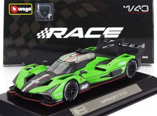 LAMBORGHINI SC63 N 63 2023 ショーケース付 グリーン ブラック/ Bburago 1/43 模型