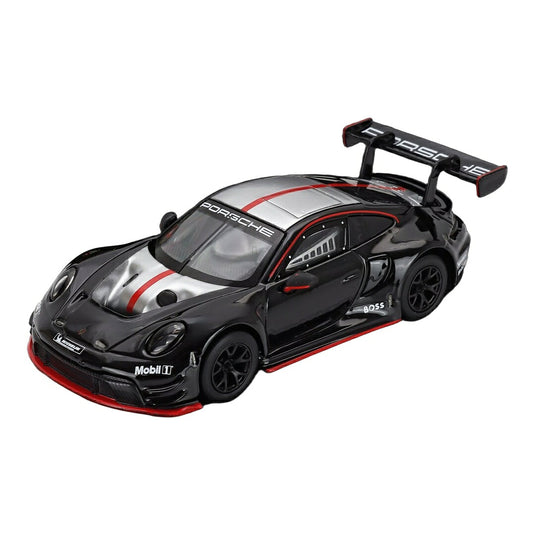 Porscheポルシェ 911 992 GT3 R レーシングベース クーペ 2023 ブラック/シルバー ディスプレイケース付 / Bburago 1/43 ミニカー