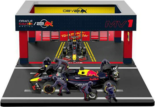 【予約】RED BULL F1 RB19 ジオラマ ピットストップ チーム レッドブル N 11 2023 S.ペレス フィギュア付 ブルー イエロー レッド/ Bburago 1/43 模型