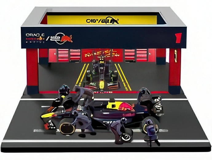 RED BULL F1 RB19 ピットストップジオラマ ORACLE RED BULL 2023 M.VERSTAPPEN クルーフィギュア付/ Bburago 1/43 ミニカー