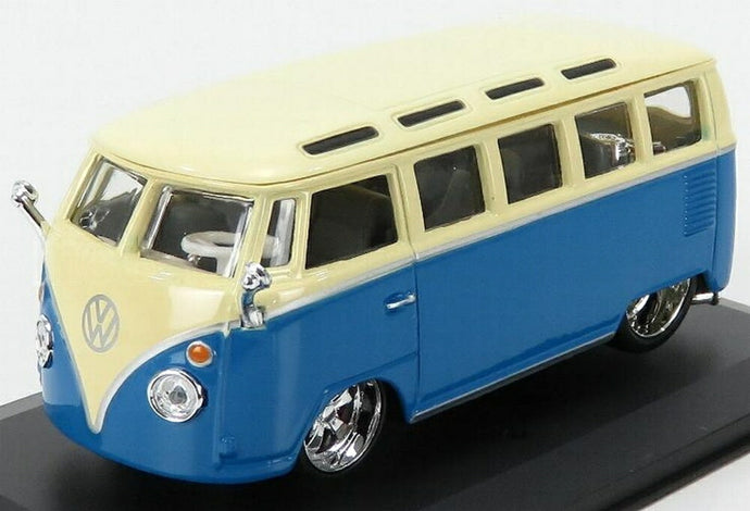 VOLKSWAGEN T1 サンバ ミニバス カスタム 1967 クリーム ブルー/ Bburago 1/32 模型