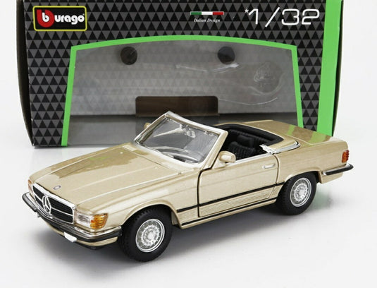 MERCEDES BENZ SLクラス 450SL カブリオレ オープン 1977 ゴールドメタリック/ Bburago 1/32 模型