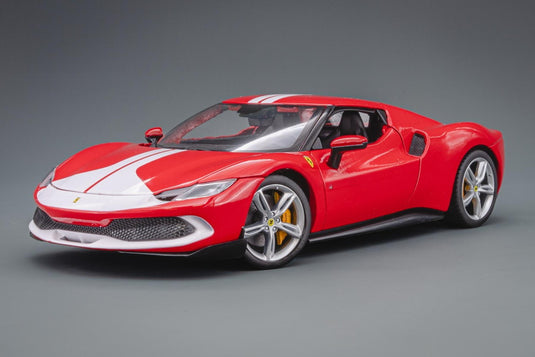 Ferrariフェラーリ 296 GTB レッド ホワイト /Bburagoブラゴ 1/18 ダイキャスト ミニカー