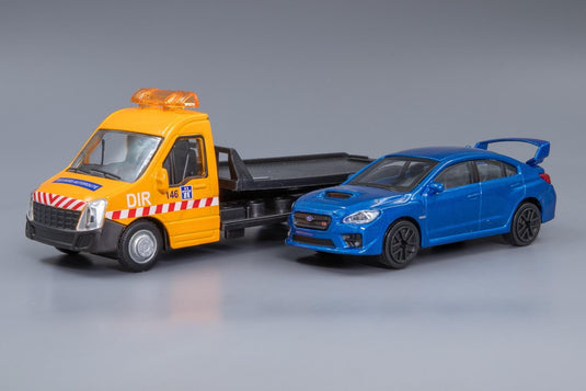 Ivecoイヴェコ Daily transport with Subaruスバル WRX STI /Bburagoブラゴ 1/43 ダイキャスト ミニカー