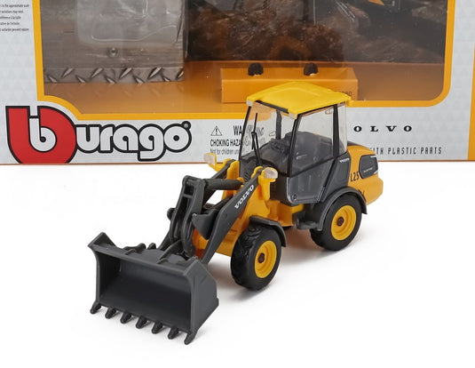 Volvoボルボ L25H ホイールローダー トラクター 2010 スクレイパー イエローブラック MOVIMENTO TERRA / BURAGO 1/50 ミニカー