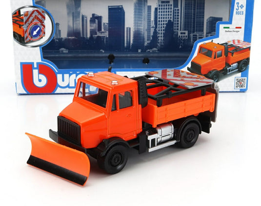Truckトラック Road Securityロードセキュリティ Spazzaneve Snowploughスノープラウ and Signal Boardシグナルボード 2010  / Bburago 1/43 ミニカー
