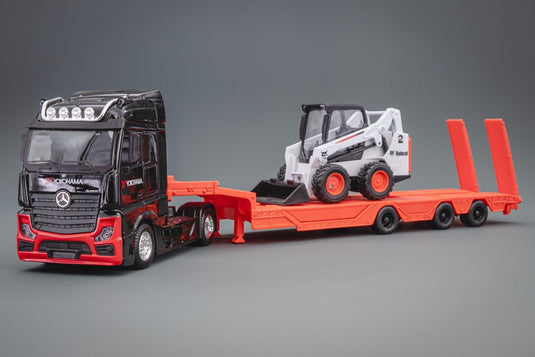 Mercedes Benzメルセデスベンツ Actros tractor truck trailer Bobcat tractor ブラック レッド /Bburagoブラーゴ 1/43 ミニカー