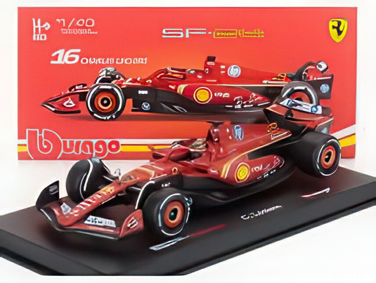 FERRARI F1 SF-24 チーム スクーデリア フェラーリ 16号車 優勝 イタリア モンツァGP 2024 シャルル・ルクレール ドライバーフィギュア・ レッド ホワイト ブラック 限定モデル/ Bburago 1/43 シグネチャー  海外限定　ミニカー