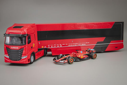 Ivecoイヴェコ S Way 570 F1 Racing Transporter & Ferrariフェラーリ SF 23 Formula 1 red /Bburagoブラゴ 1/43 ミニカー