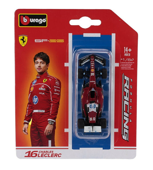 【予約】 Ferrariフェラーリ F1 SF-25 2025 TEAM SCUDERIA FERRARI HP No.16 CHARLES LECLERC レッドホワイト / Bburago 1/64 ミニカー