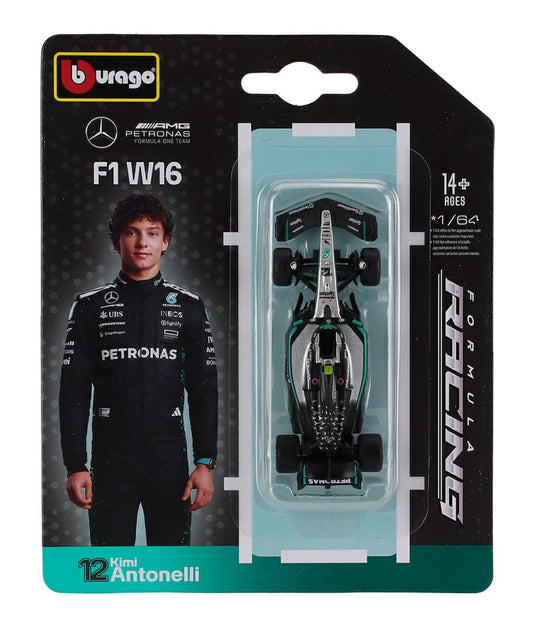 【予約】 Mercedesメルセデス GP F1 W16 2025 TEAM AMG PETRONAS MOTORSPORT No.12 ANDREA KIMI ANTONELLI / Bburago 1/64 ミニカー