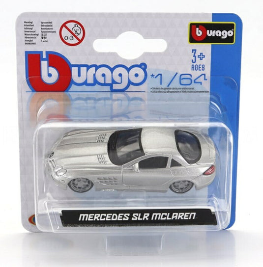 Mercedes Benzメルセデスベンツ SLR McLARENマクラーレン 2003 SILVERシルバー / Bburago 1/64 ミニカー