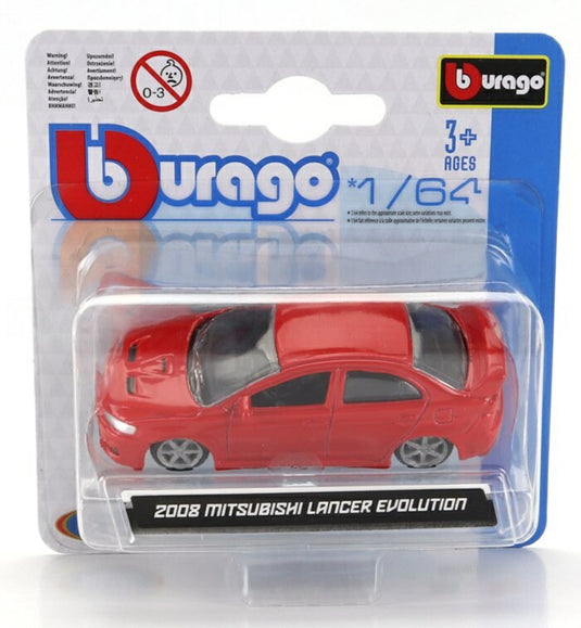 Mitsubishi三菱 Lancerランサー Evoエボ IV 2008 レッド / Bburago 1/64 ミニカー