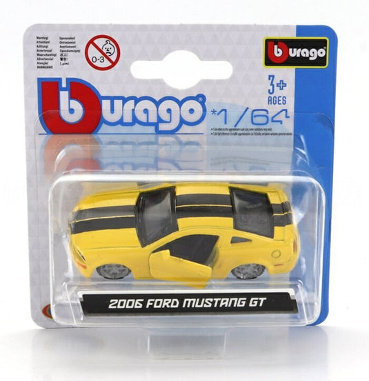 Ford USAフォードUSA Mustangマスタング GT Coupeクーペ 2006 イエロー / Bburago 1/64 ミニカー