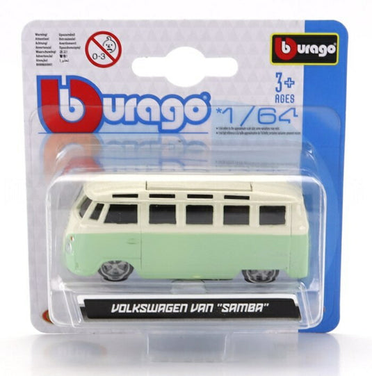 Volkswagenフォルクスワーゲン T1 Sambaサンバ Minibusミニバス 1962 Customカスタム 1965 グリーンクリーム / Bburago 1/64 ミニカー