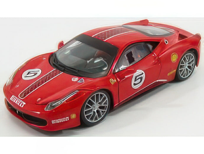 FERRARI 458 ITALIA 8C N 5 CHALLENGE 2009 RED/BBurago 1/24ミニカー