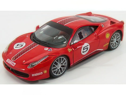 FERRARI 458 ITALIA 8C N 5 CHALLENGE 2009 RED/BBurago 1/24ミニカー