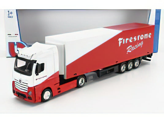 MERCEDES BENZ  ACTROS 2 GIGASPACE TRUCK FIRESTONE TIRES 2016  WHITE RED/BURAGO 1/43ミニカー