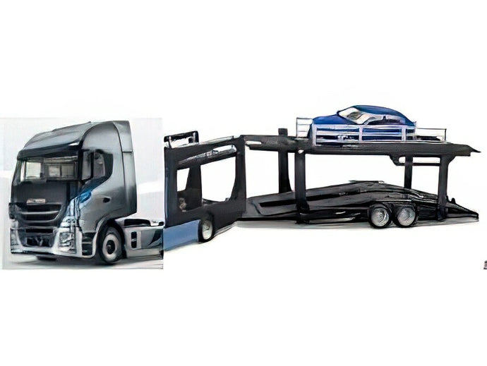 【予約】12月以降発売予定IVECO FIAT  SWAY 570 TRUCK CAR TRANSPORTER 2021  BLUE SILVER MET/BURAGO 1/43ミニカー