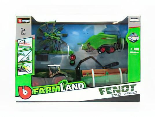 FENDT - VARIO 1050 TRACTOR WITH 3X TRAILER 2016 - GREEN/BBURAGOブラゴ 1/50ミニカー