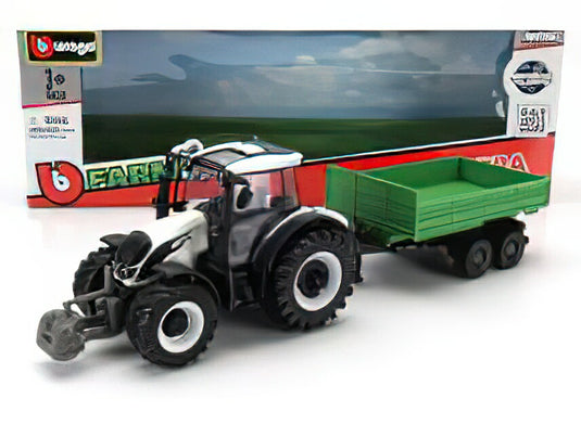 VALTRA - N174 TRACTOR WITH TIPPING TRAILER 2017 - WHITE BLACK GREEN/BBURAGOブラゴ 1/50ミニカー