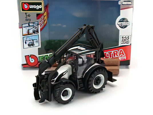 VALTRA - N174 TRACTOR CRANE LOADER 2017 - WHITE BLACK/BBURAGOブラゴ 1/50ミニカー