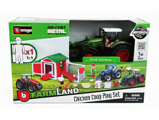 FENDT - SET FARM CHICKEN COOP PLAY VARIO 1050 TRACTOR 2016 - GREEN/BBURAGOブラゴ 1/50ミニカー