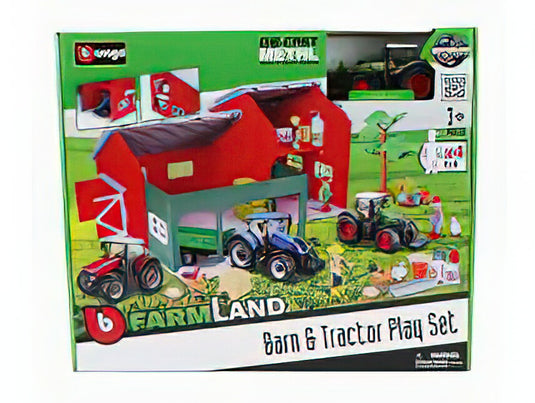 FENDT  SET FARM BARN & TRACTOR PLAY 1050 VARIO TRACTOR 2016  GREEN/BURAGO 1/50ミニカー