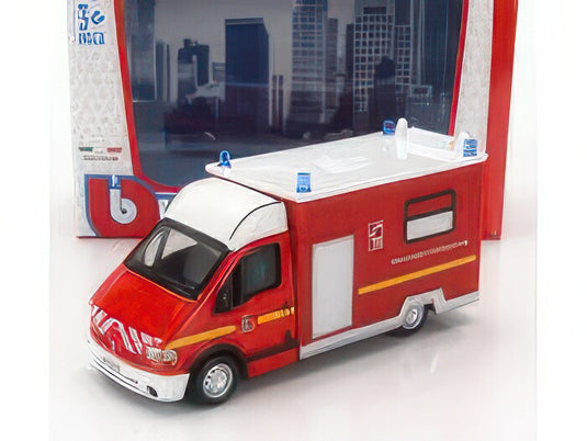 RENAULT マスター バン 救急車 消防隊仕様 1994年モデル レッド/ホワイト/BURAGO 1/50ミニカー
