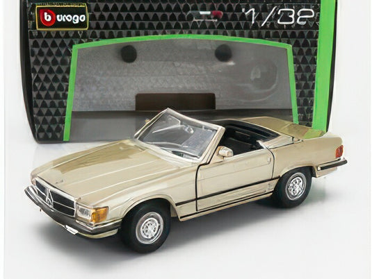 MERCEDES BENZ SLクラス 450SL カブリオレ オープン 1977年モデル ゴールドメタリック/BURAGO 1/32ミニカー