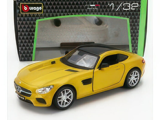 MERCEDES BENZ AMG GT (C190) 2016年モデル イエロー/ブラックメタリック/BURAGO 1/32ミニカー
