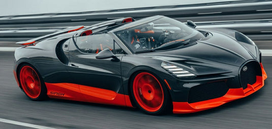 【予約】2026年発売予定BUGATTI ミストラル W16 ワールドレコード構成 2023 ショーケース付き ブラック/オレンジ蛍光 199台限定/ MR Collection 1/18 ミニカー