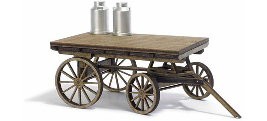 Oゲージ 鉄道模型ストラクチャー Busch 木製カート ミルク缶2個付 Wooden cart