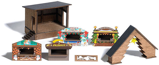 HOゲージ 鉄道模型 Busch Romantic Christmas Market kit