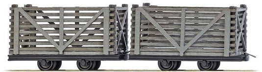 H0f 鉄道模型 Busch 2両セット 木製ピート運搬車 DC