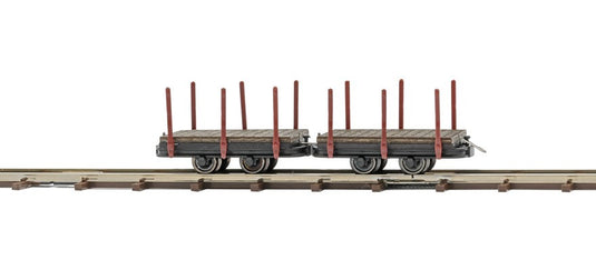 H0f 鉄道模型 Busch Two single stake wagons