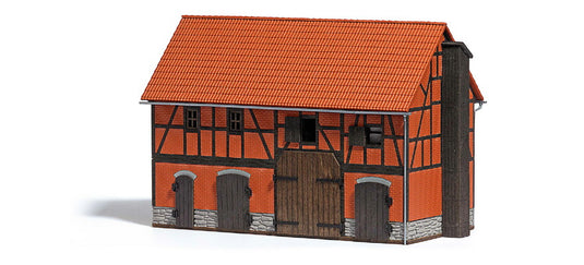 HOゲージ 鉄道模型 Busch ブッシュ Era I Barn with big stable (VIERSEITHOF)