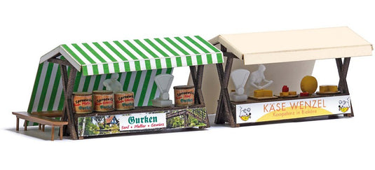 HOゲージ 鉄道模型 Busch(ブッシュ) Market stalls pickles & cheese