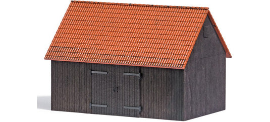 HOゲージ 鉄道模型 Busch ブッシュ 木製納屋 大型両開き門付きキット Wooden barn