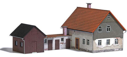 HOゲージ 鉄道模型 Busch ブッシュ 離れのある住宅 組み立てキット Residential house with side room kit
