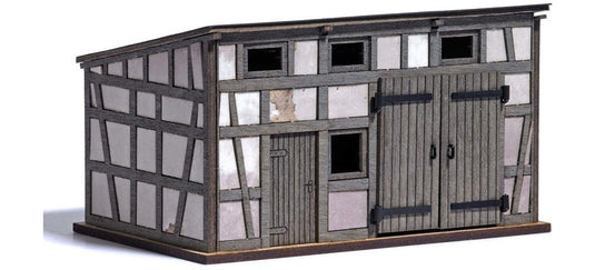 HOゲージ 鉄道模型 Busch Weathered outbuilding