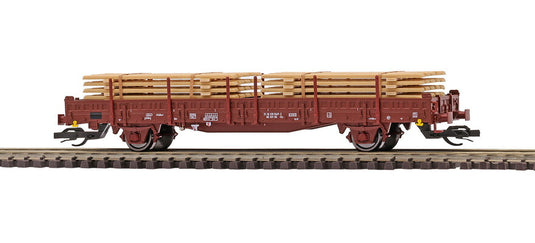 TTゲージ 鉄道模型 貨車 Busch ブッシュ ドイツ国鉄 Ks 3300 Epoch IV Flat wagon with stakes Ks 3300 and stack of boards DR DC
